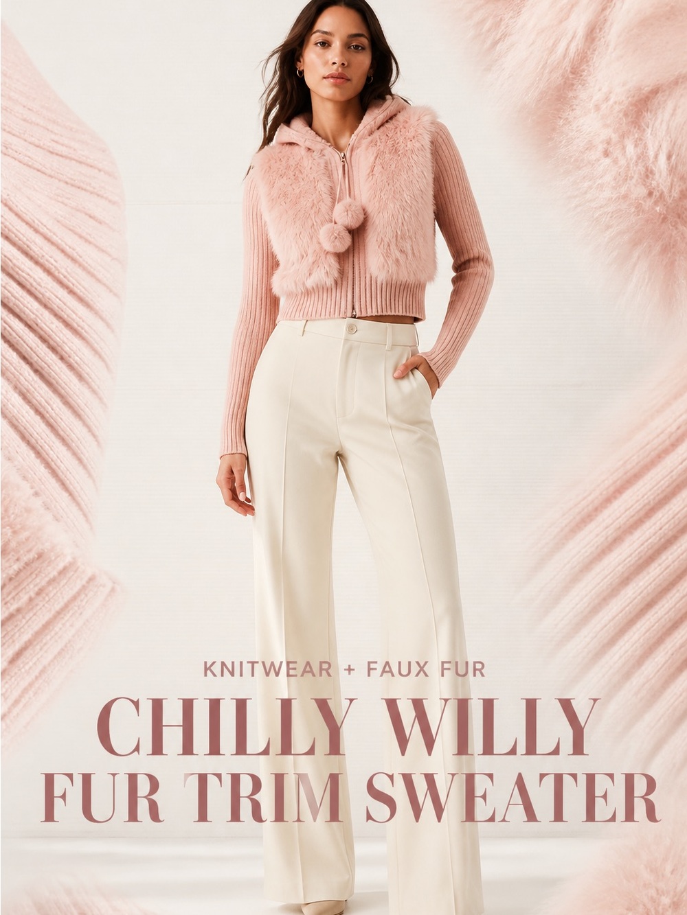 Chilly Willy Fur Trim Sweater